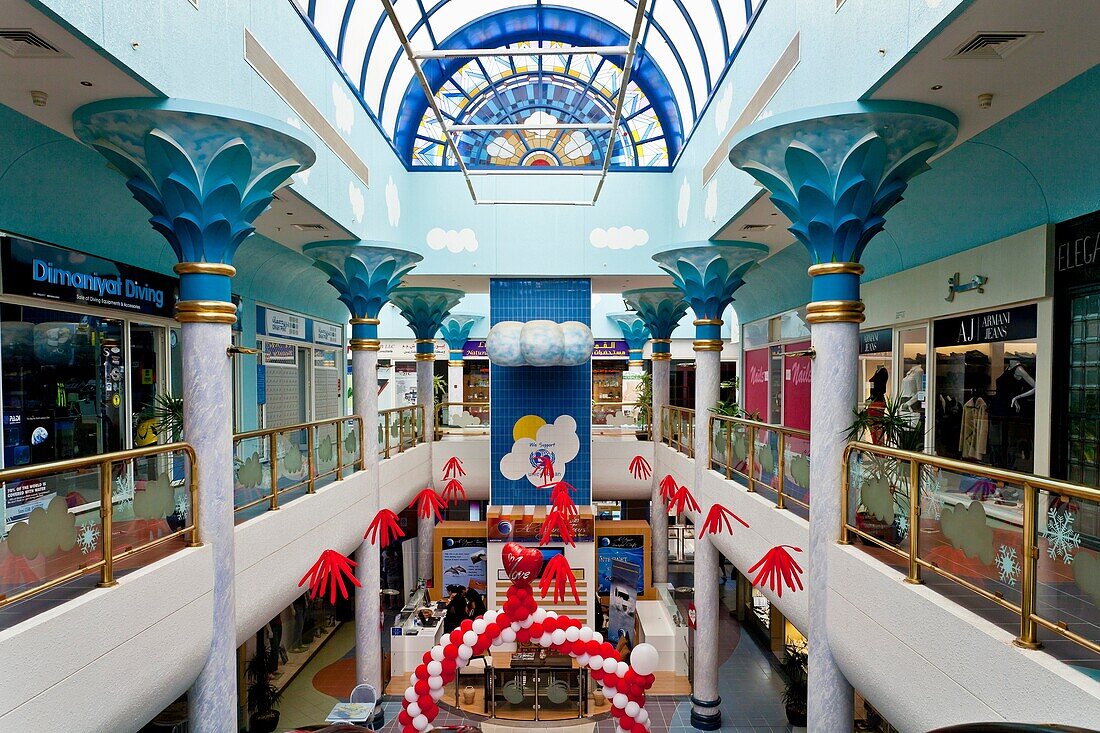 Interior of a shopping center on Intercontinetal Boulevard near Muscat, Oman