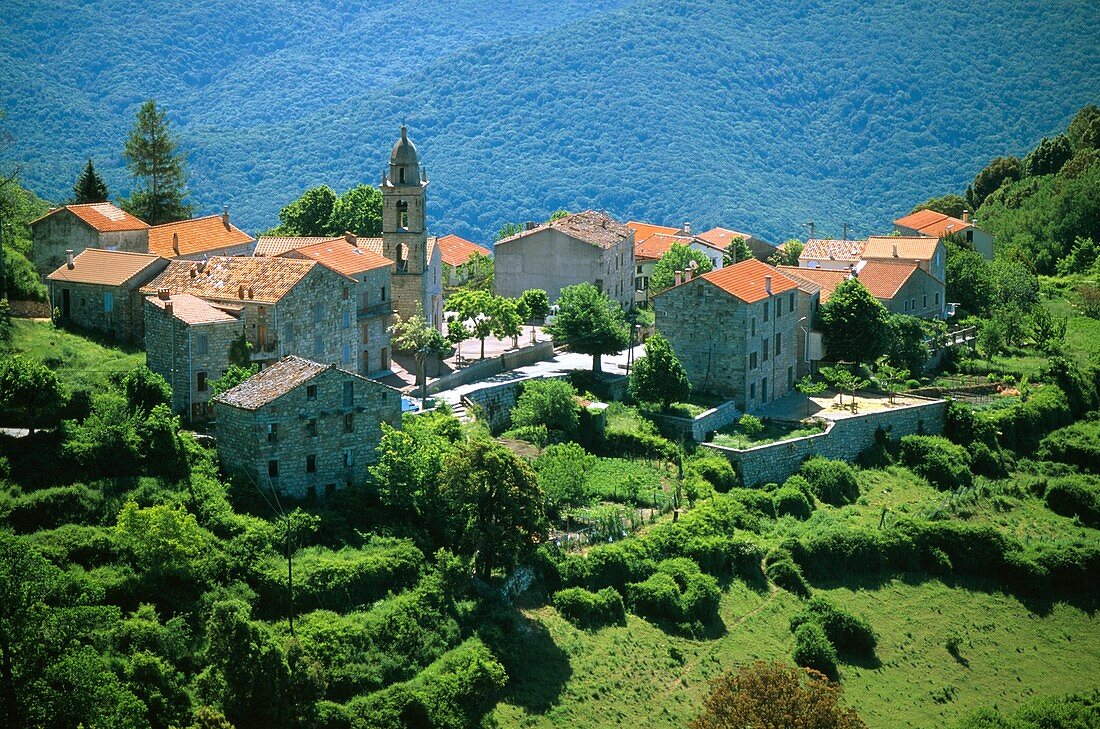 Mountain village of Mela on Corsica, France