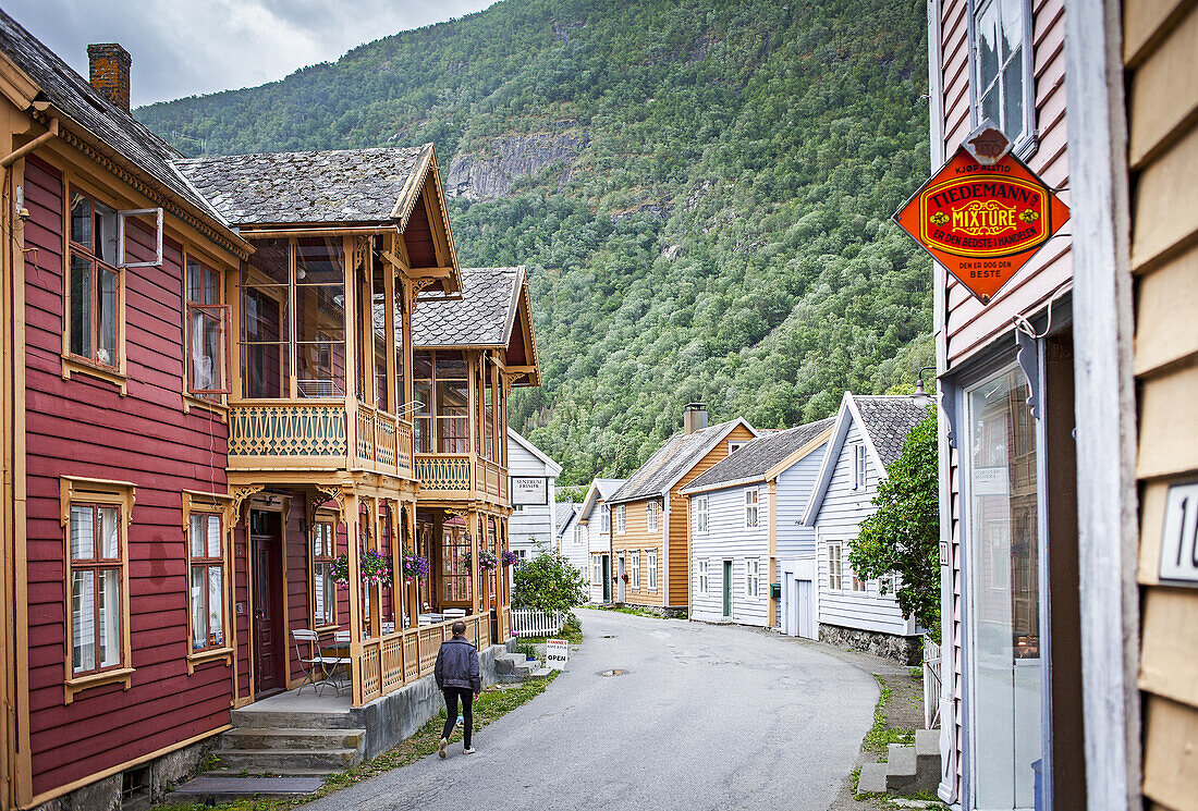 Oyragata area (the old town), Laerdal, Sogn og Fjordane, Norway.