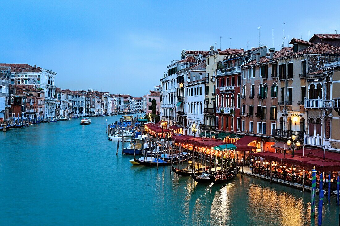 View of the Grand Canal from Rialto Bridge Ponte di Rialto, Venice, Veneto, Italy