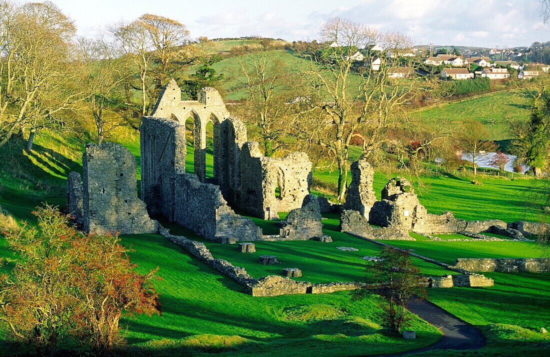 Inch Abbey near Downpatrick, County Down, Northern Ireland  Norman Cistercian abbey founded 1180 by John de Courcy
