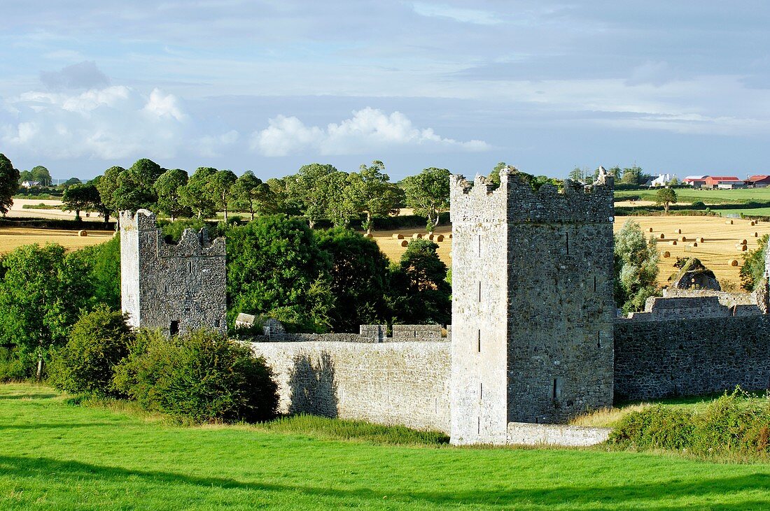 Kells Priory  Mediaeval walled monastic settlement on the Kings River in County Kilkenny, Ireland