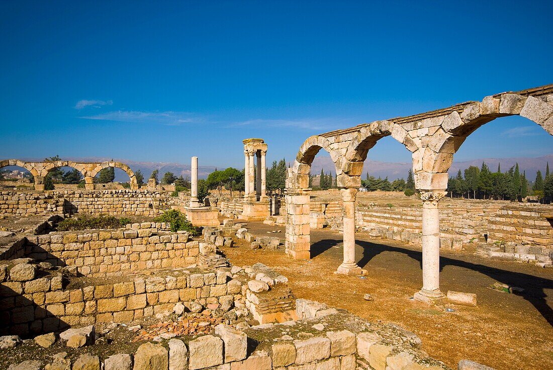 Ruins of the Umayyad city of Anjar, … – License image – 70868376 lookphotos