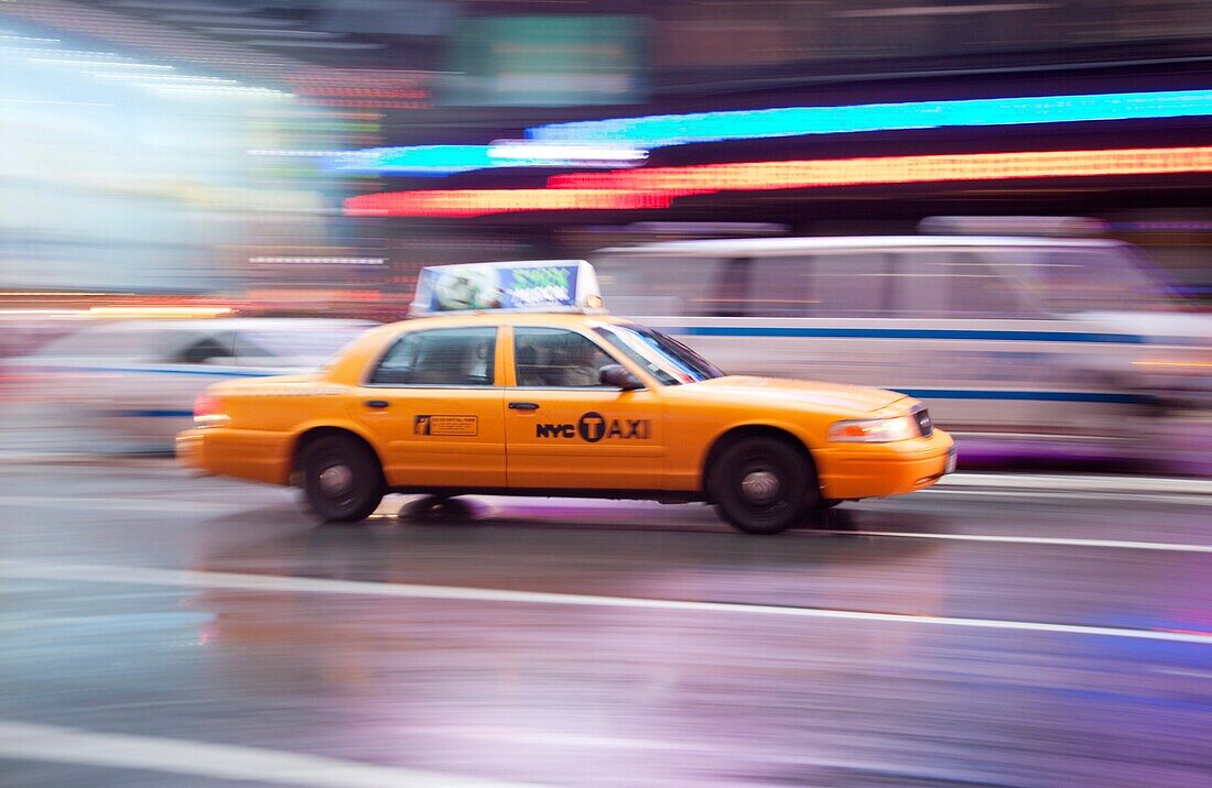 A taxi in Manhattan, New York, USA
