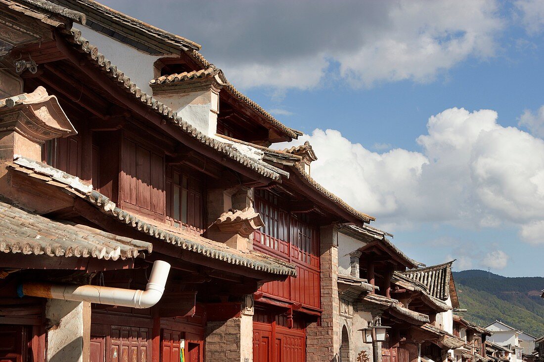 Building facade, Weishan, Dali Bai Autonomous Prefecture, Yunnan, China.