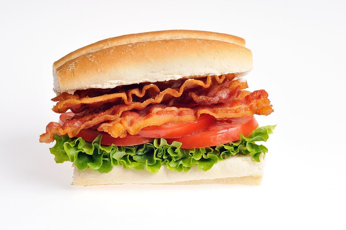 Bacon Lettuce and Tomato BLT sandwich on a roll