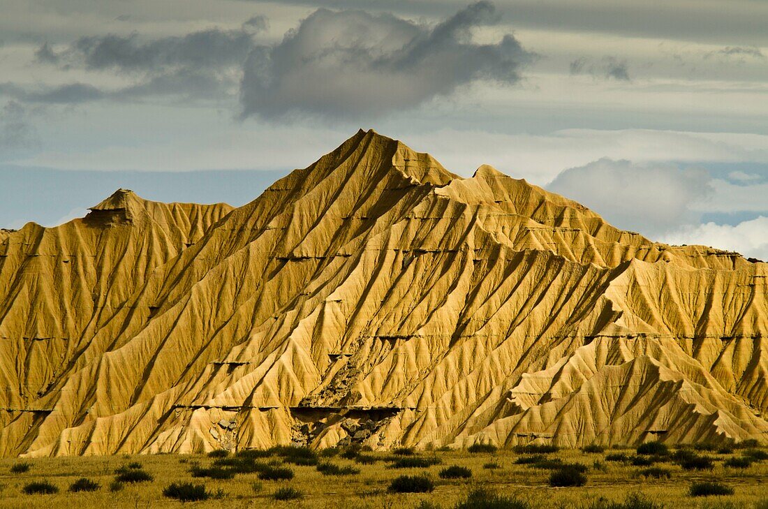Geological formations and landscape in the Piskerra area of the Bardenas Reales Nature park. Navarre. Spain.