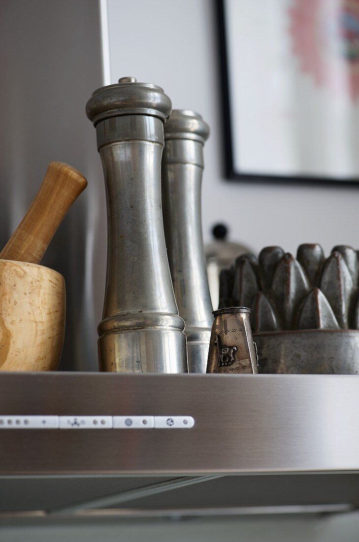 Stainless steel salt and pepper mills