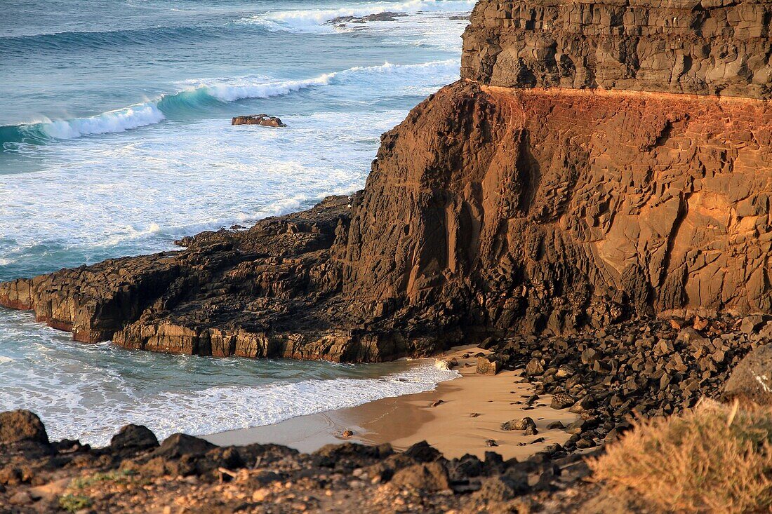 Cliffs El Cotillo Fuerteventura island Canary islands Spain