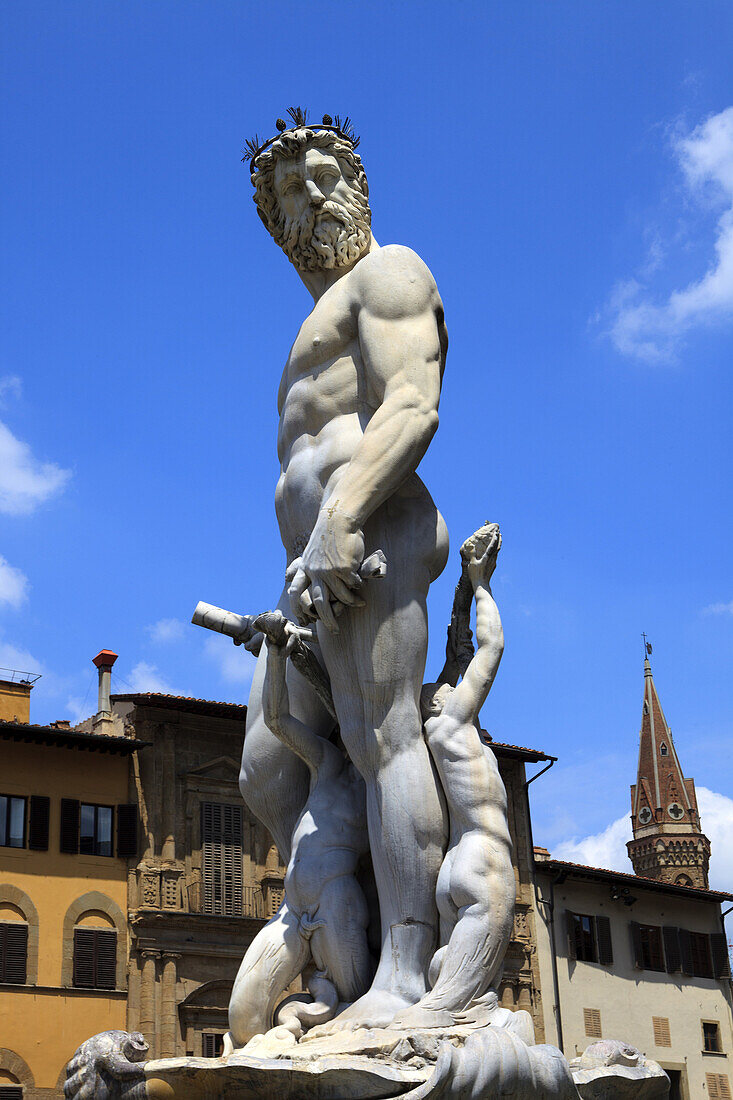 Fountain of Neptun by Bartolomeo Ammanati, Piazza della Signoria, Florence, Firenze, Tuscany, Italy.