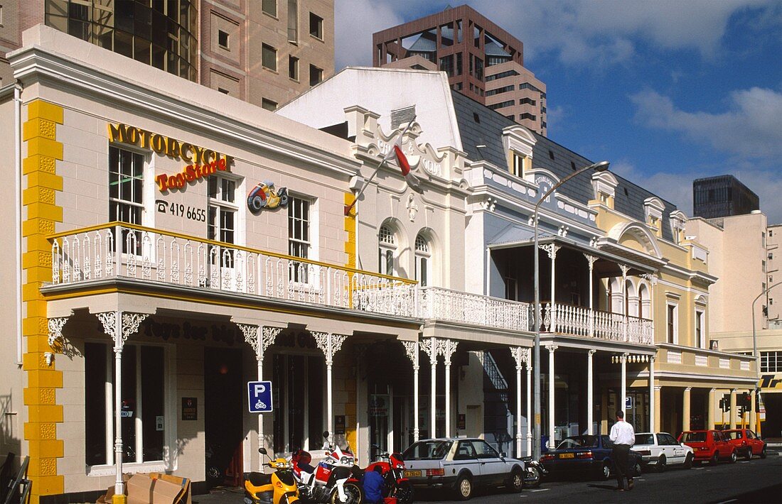 South Africa, Cape Town, street scene, typical architecture.