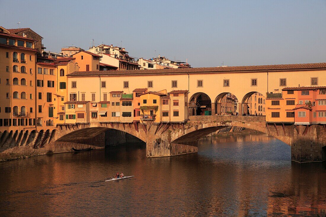 Italy, Tuscany, Florence, Arno River, Ponte Vecchio, Old Bridge,