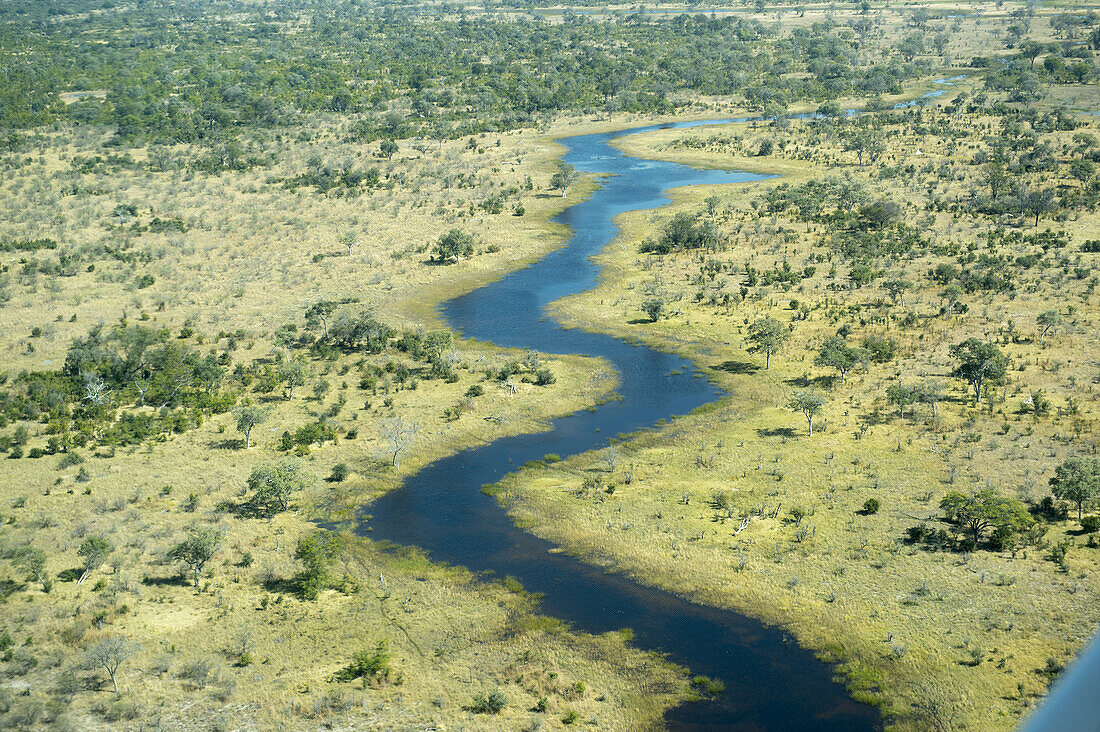 Aerial view of the Okavango Delta in northern part of Botswana.