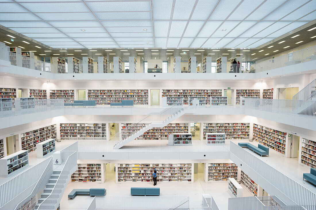 library, architect Eun Young Yi, Europaviertel, Stuttgart, Baden-Wuerttemberg, Germany
