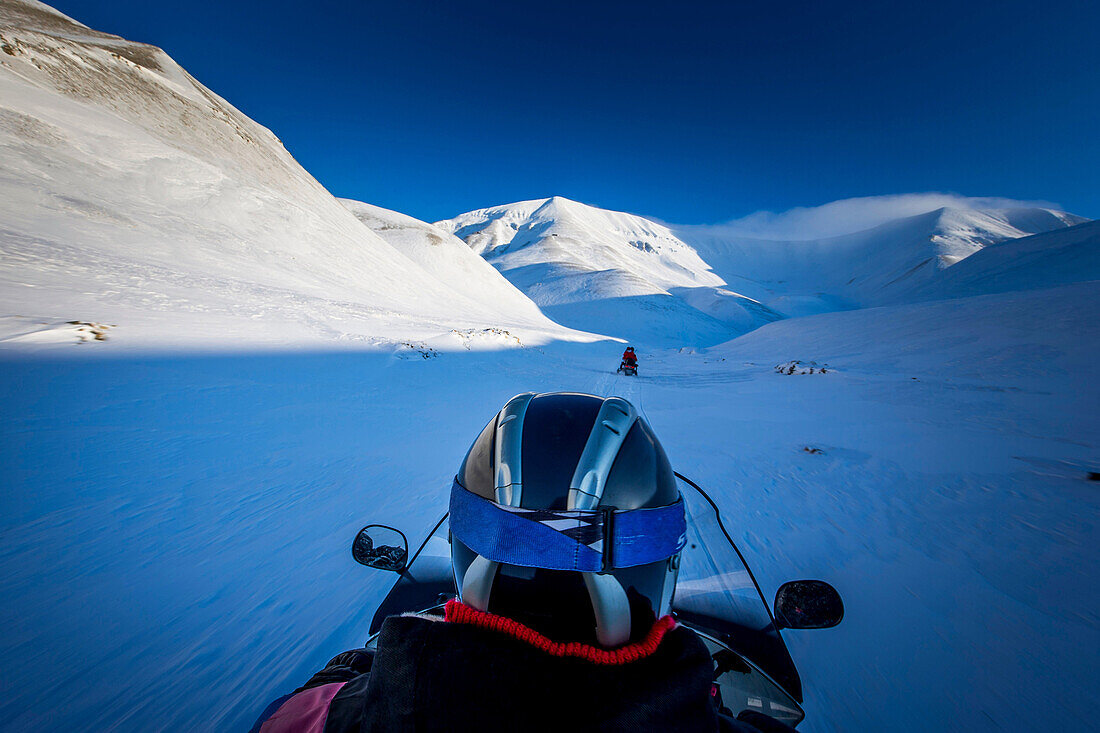 On Snowmobiles through Spitzbergen, Svalbard, Norway