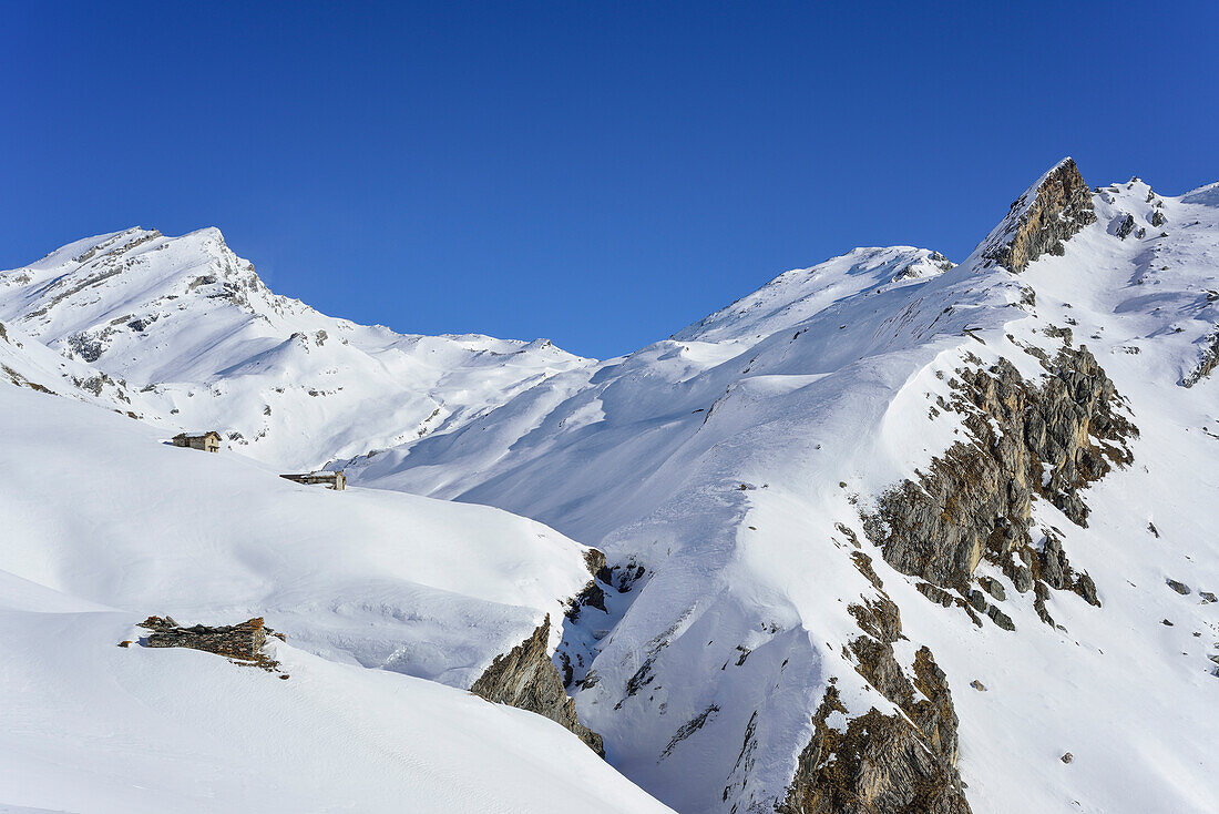 Blick auf Monte Salza, Monte Salza, Valle Varaita, Cottische Alpen, Piemont, Italien