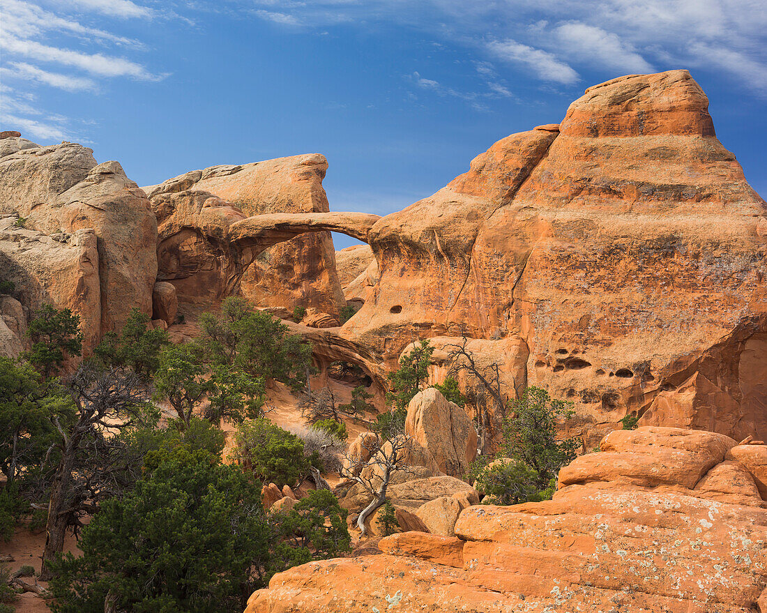 Double O Arch, Devils Garden, Arches National Park, Utah, USA