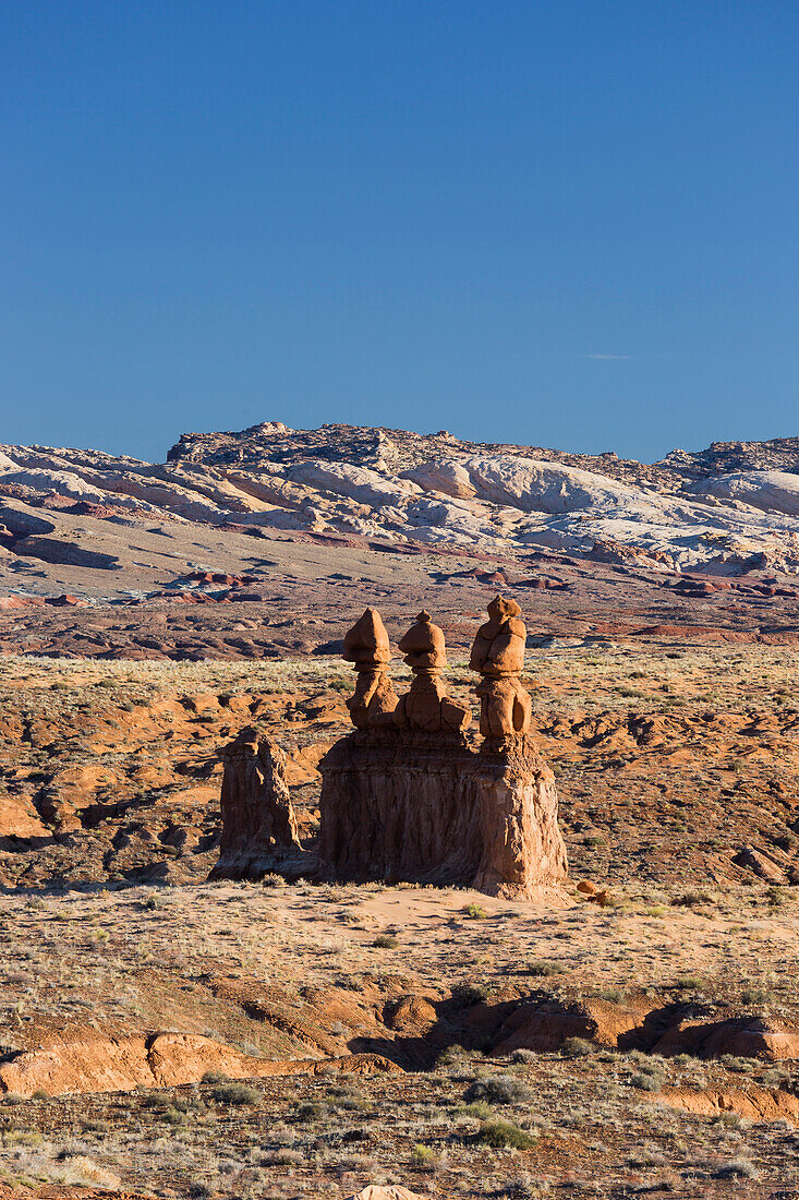 The three wise monkeys, Goblin Valley State Park, Utah, USA