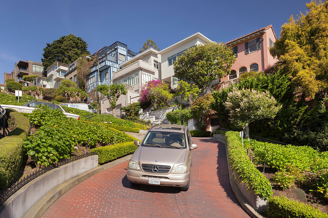 Lombard Street, Russian Hill, San Francisco, California, USA