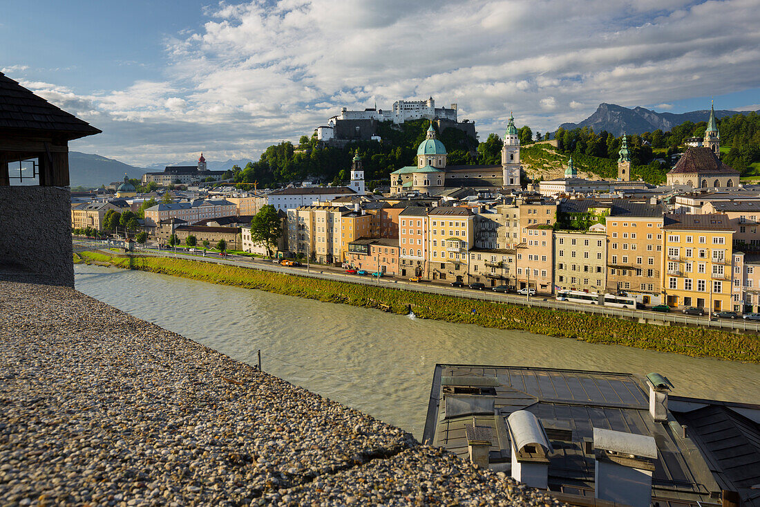 Fortress Hohesalzburg and town center of Kapuzinerberg, Salzach, Salzburg, Austria