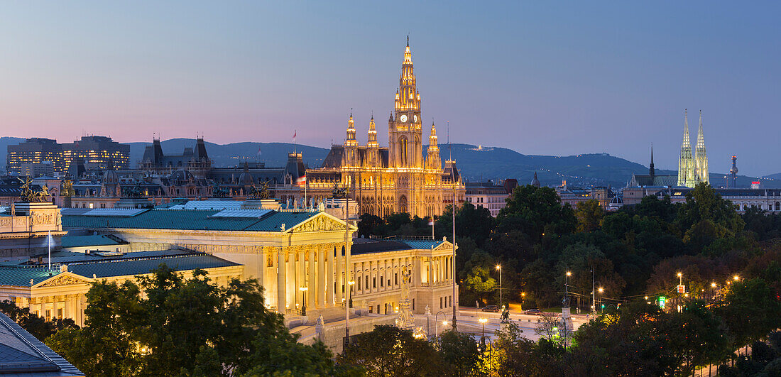 Parliament, Town Hall, Ringstrasse, 1st District, Vienna, Austria