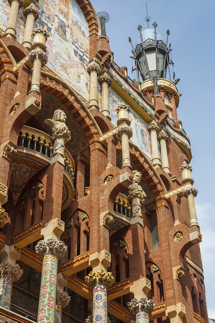 Palau de la Música Catalana, Musikpalast, Architekt Domenech i Montaner, UNESCO Welterbe, Modernismus, Jugendstil, St. Pere und La Ribera Stadtviertel, Barcelona, Katalonien, Spanien, Europa