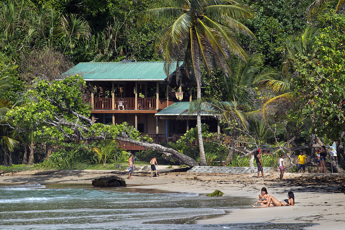 Tourists in Red Frog Beach. Bocas del Toro. Panama.