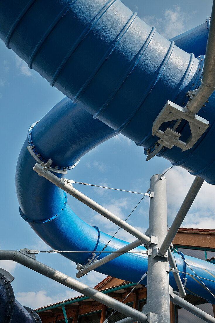 exterior view of the new slide, Blaustein, Swabian Alb, Baden-Wuerttemberg, Germany