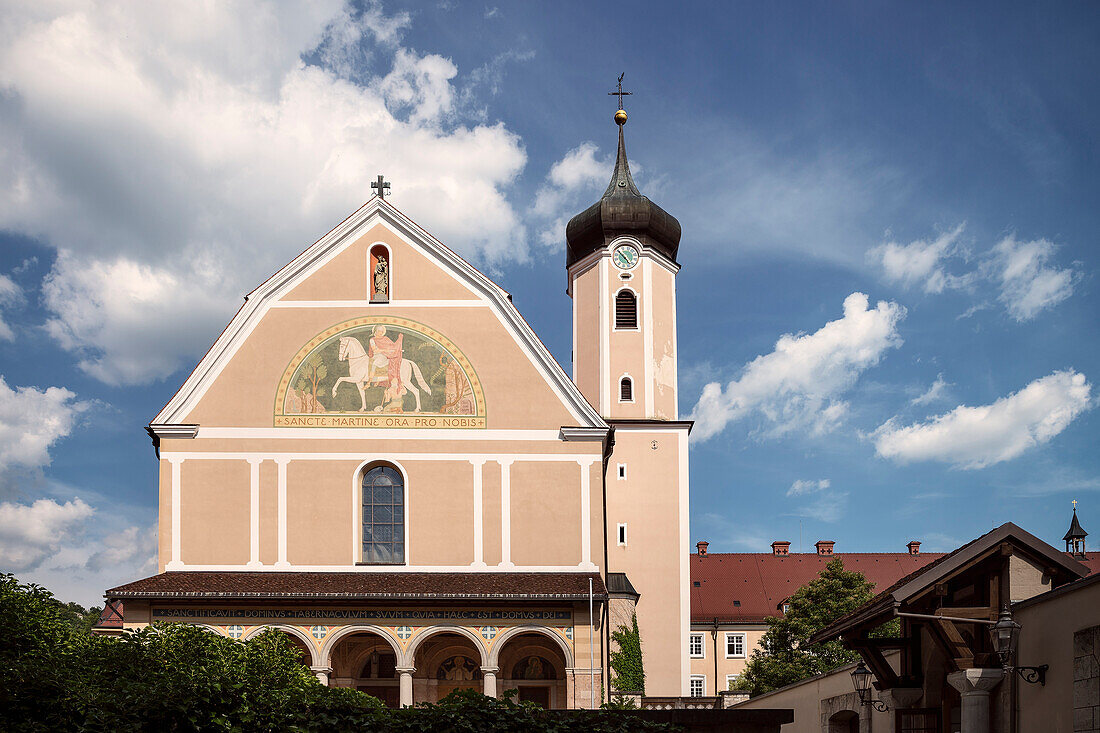 Kloster Kirche, Kloster Beuron, Naturpark Oberes Donautal, Landkreis Sigmaringen, Schwäbische Alb, Baden-Württemberg, Deutschland