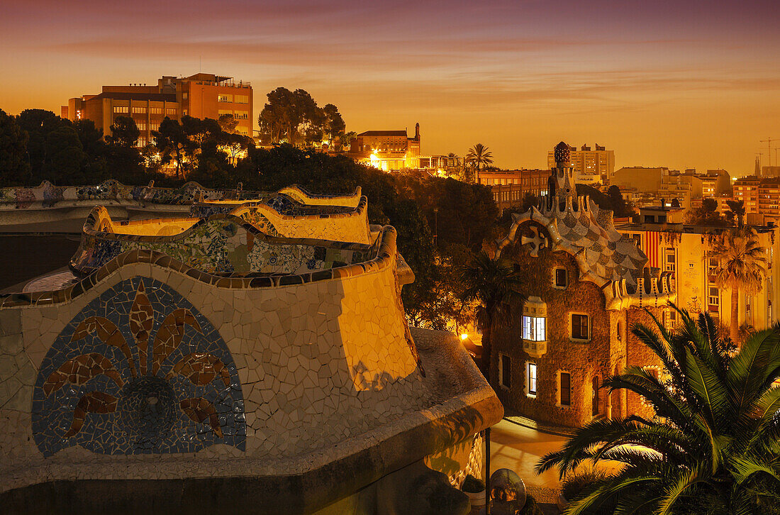 Park Güell, Modernisme, modernism, Art Nouveau, architect Antonio Gaudi, UNESCO world heritage, city district Gracia, Barcelona, Catalunya, Catalonia, Spain, Europe