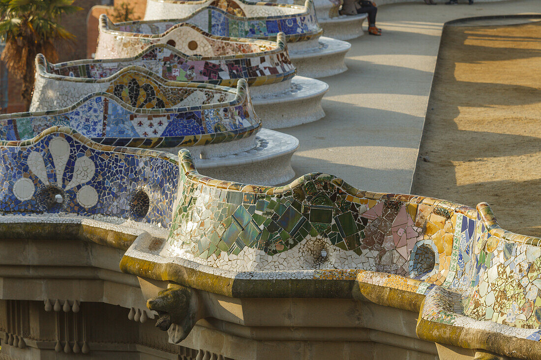 Park Güell, Modernisme, Jugendstil, Architekt Antonio Gaudi, UNESCO Welterbe, Stadviertel Gracia, Barcelona, Katalonien, Spanien, Europa