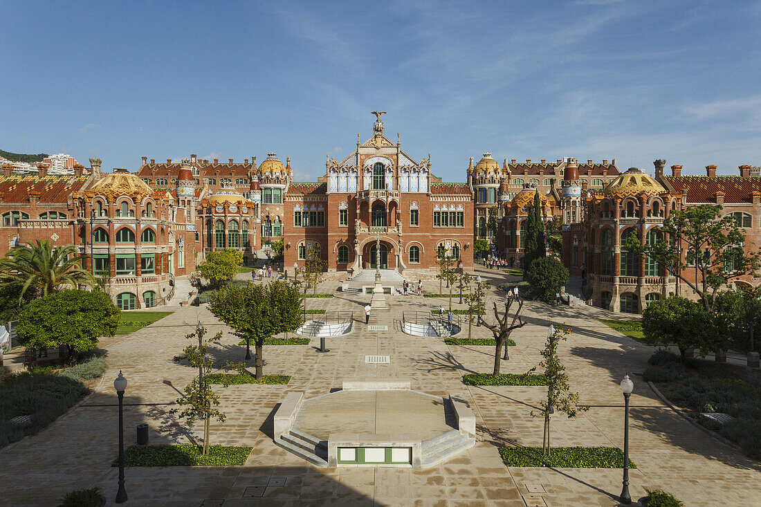 Hospital de la Santa Creu i Sant Pau, ehemaliges Hospital, Modernisme, Jugendstil, Architekt Domenech i Montaner, UNESCO Welterbe, Stadtviertel Eixample, Barcelona, Katalonien, Spanien, Europa