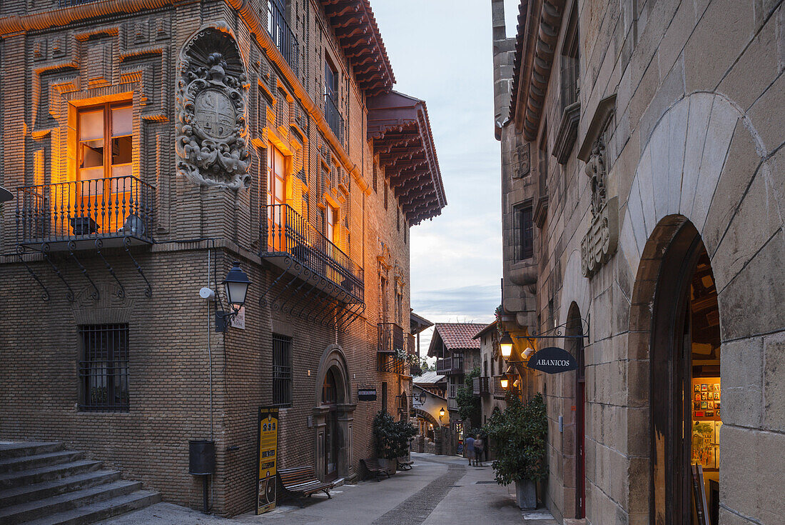 Poble Espanyol, spanisches Dorf, errichtet zur Weltausstellung 1929, am Berg Montjuic, Barcelona, Katalonien, Spanien, Europa