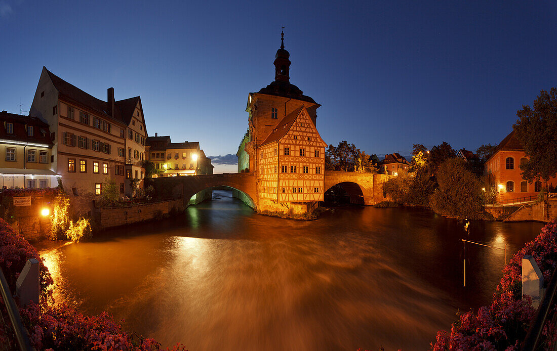 City Hall in Bamberg, 15th century, historic city center, UNESCO world heritage site, Regnitz river, Bamberg, Upper Franconia, Bavaria, Germany, Europe