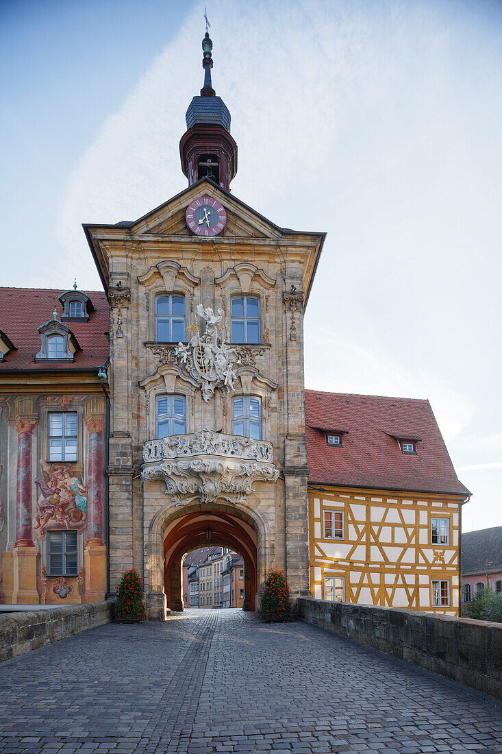 City Hall in Bamberg, 15th century, historic city center, UNESCO world heritage site, Regnitz river, Bamberg, Upper Franconia, Bavaria, Germany, Europe