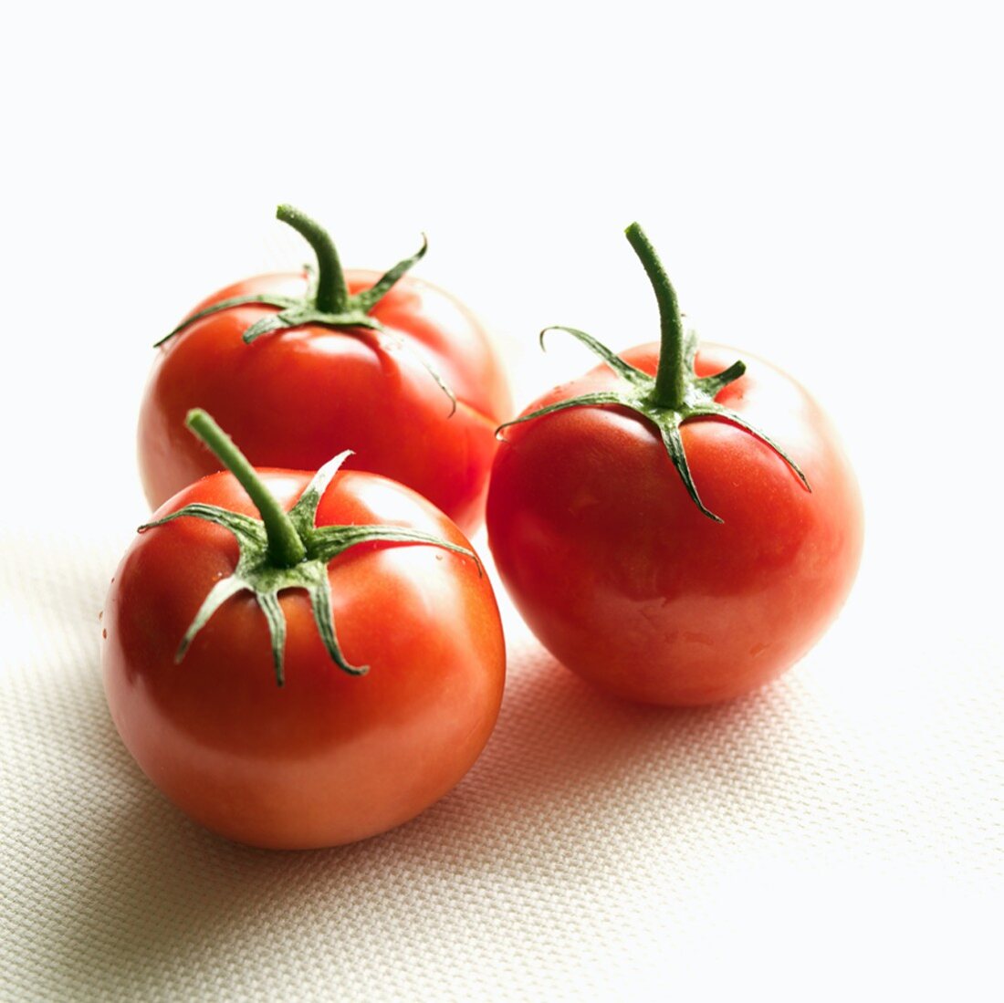 Three Red Tomatoes with Stems