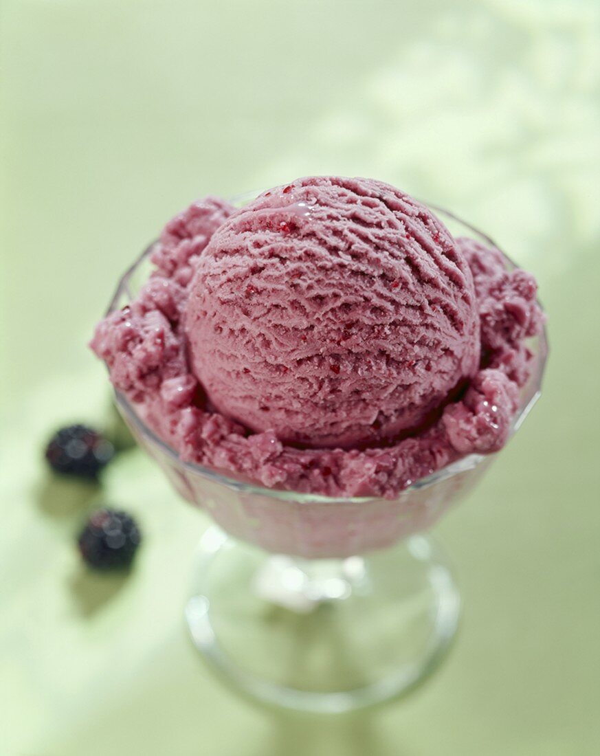 Bowl of Black Raspberry Ice Cream