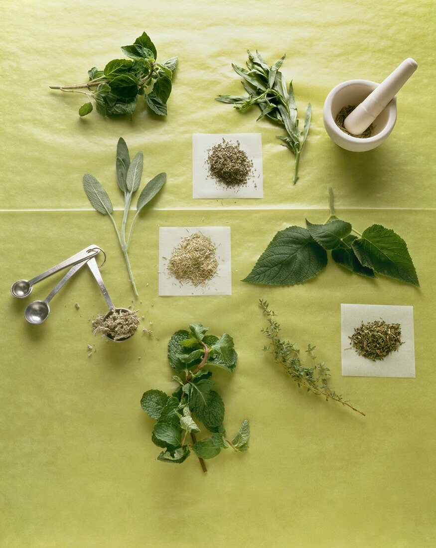 A Variety of Herbs, Whole and Ground