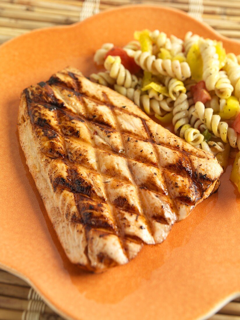 Grilled Salmon with Pasta Salad