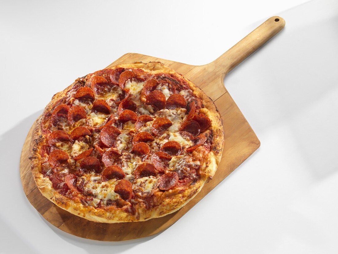 Pepperoni Pizza on a Peel