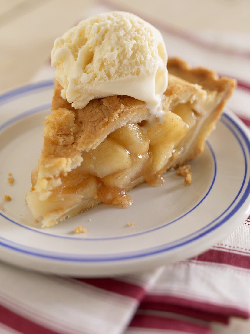 A Slice of Apple Pie with Vanilla Ice Cream