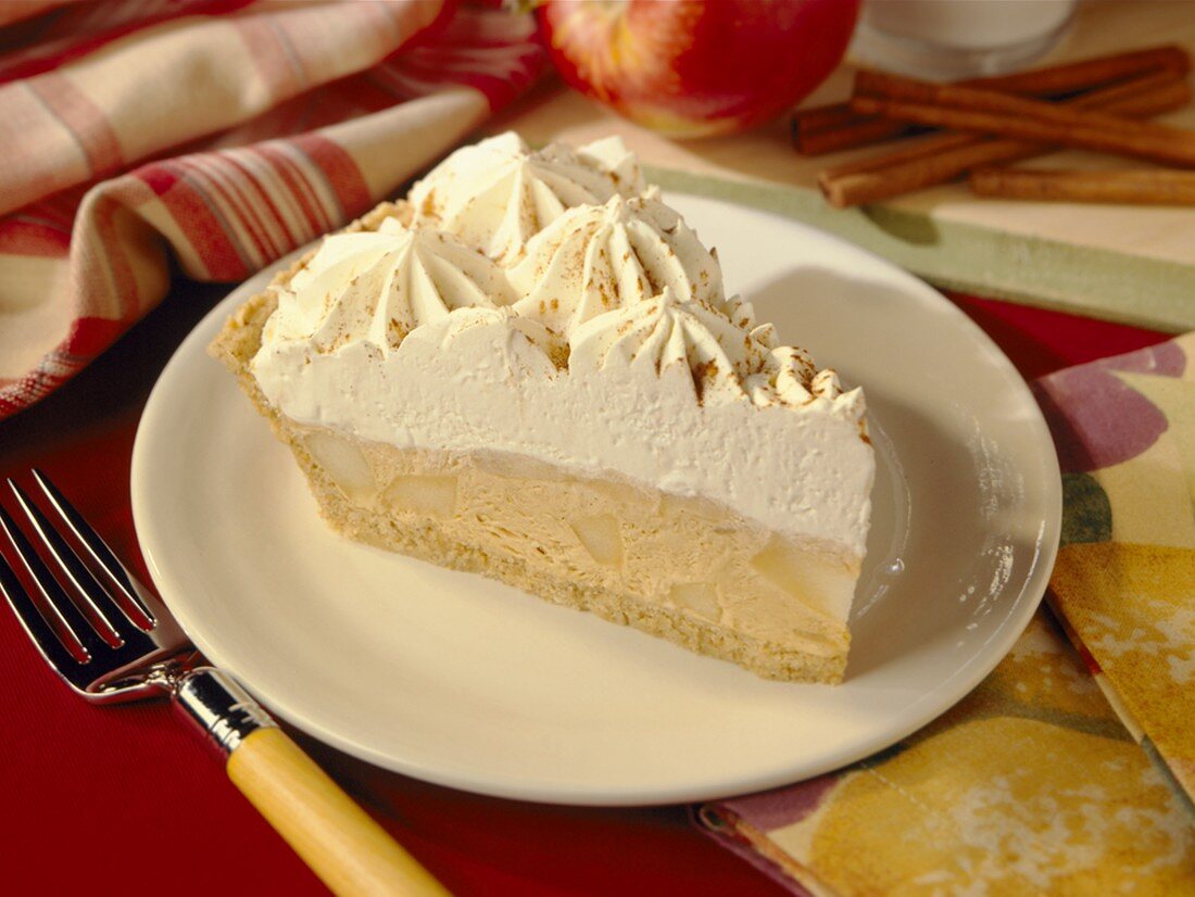 Slice of Apple Cinnamon Cream Pie