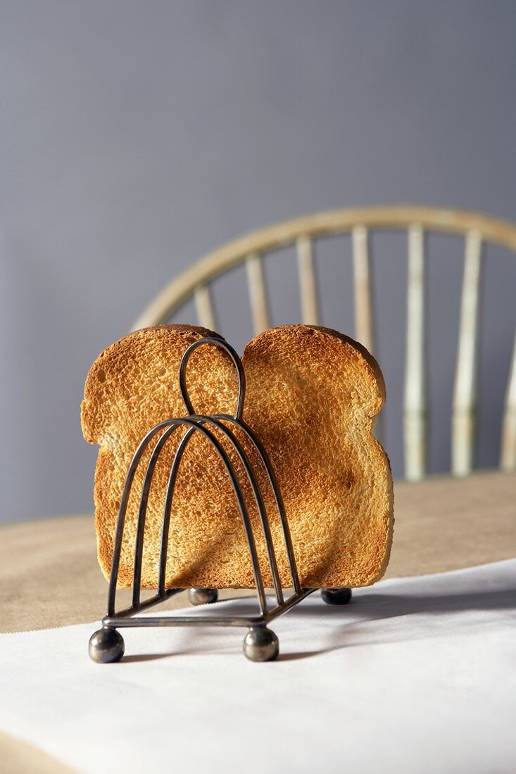 Piece of Toasted Bread in a Toast Rack