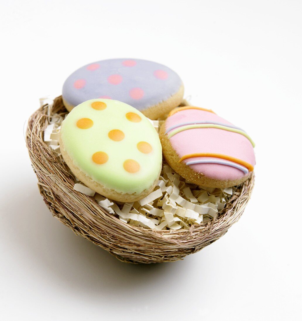 Easter Egg Cookies in a Nest