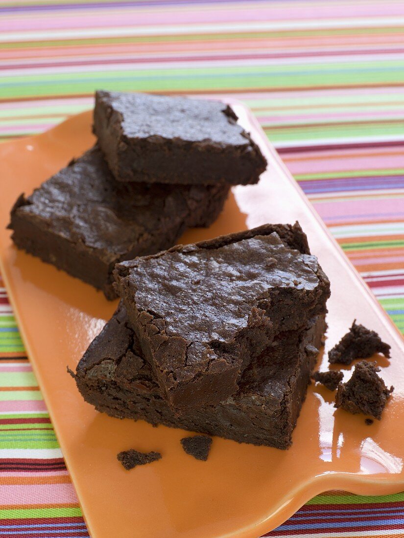 Chocolate Brownies on a Platter