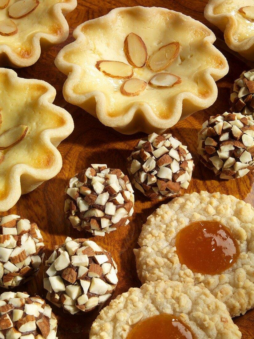 Assorted Baked Goods; Peach Tartlets, Cookies and Truffles