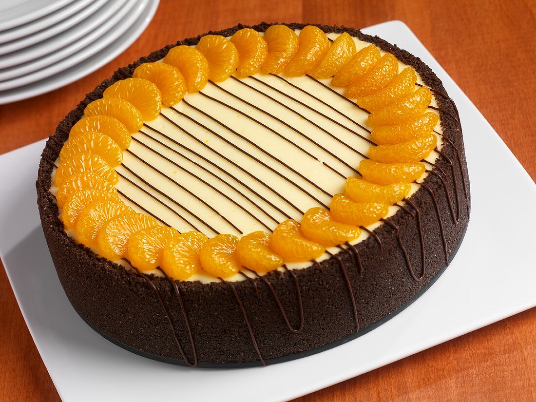 Orange Cheesecake with Chocolate Graham Cracker Crust