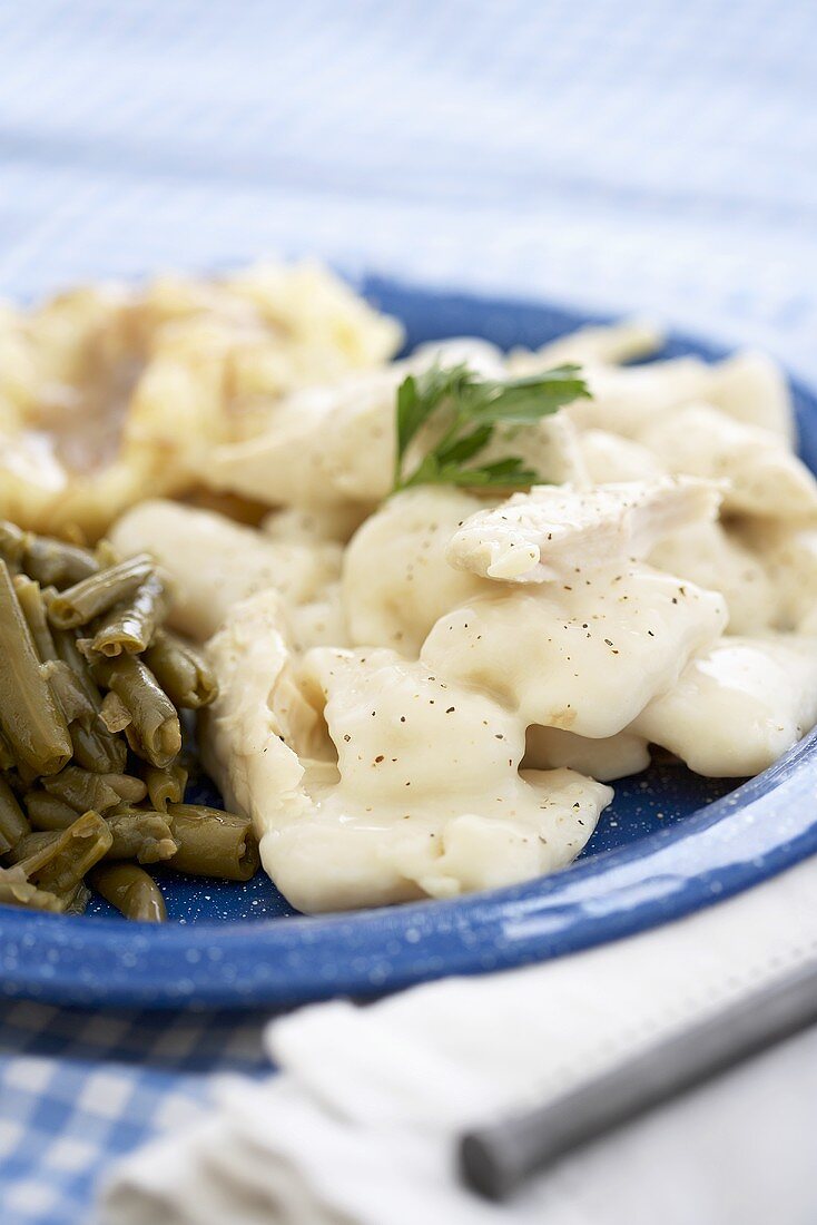 Chicken and Dumplings (Hühnerfleisch mit Klösschen, USA)