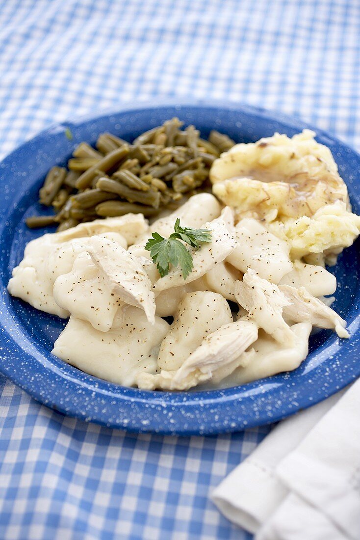 Chicken and Dumplings (Hühnerfleisch mit Klösschen, USA)