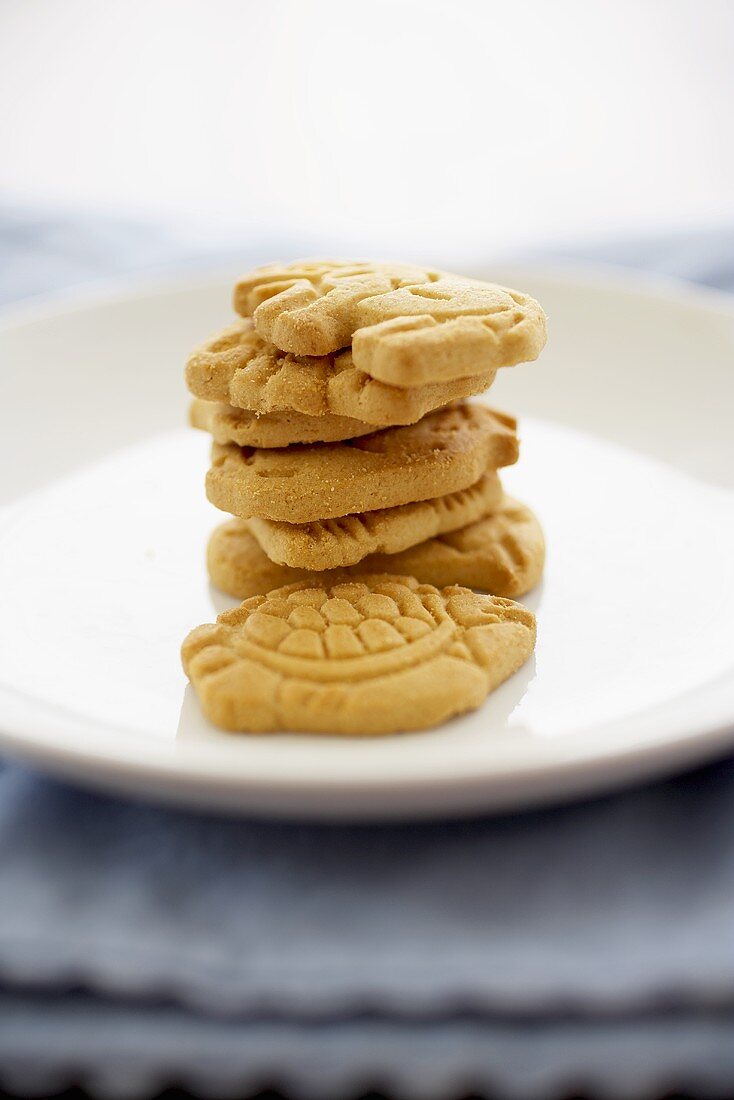 Animal Crackers Stacked on a Plate